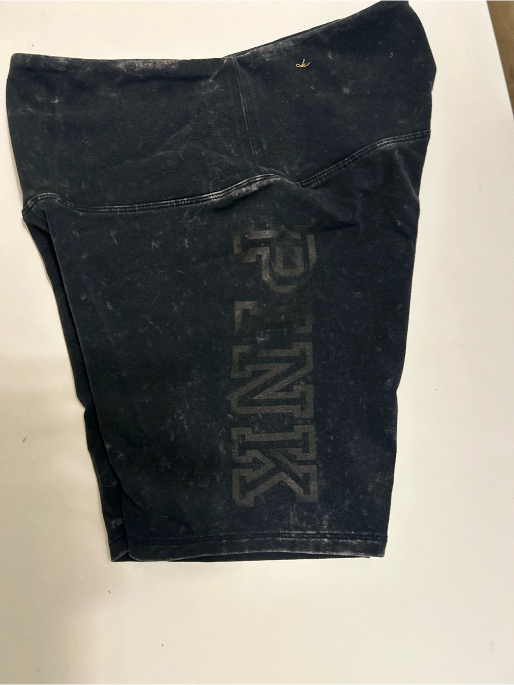 PINK Black Logo Biker Shorts